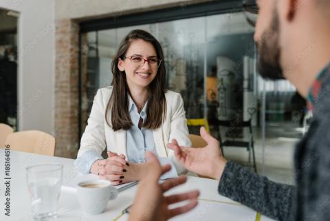 woman in a meeting