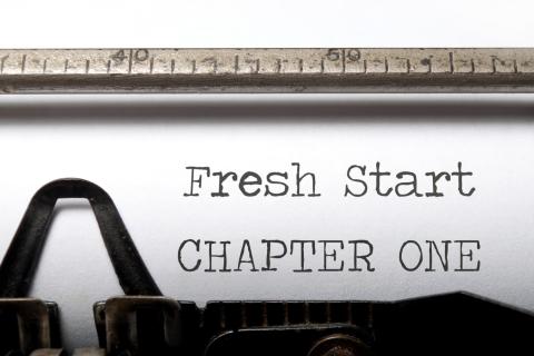Fresh Start Chapter One on typewriter